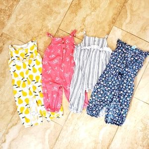 Baby Girl Romper Pack of 4 - Carter's  9 month